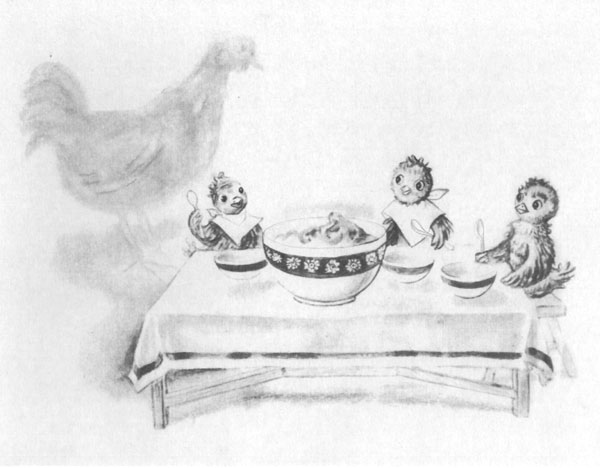 Цыплята за столом